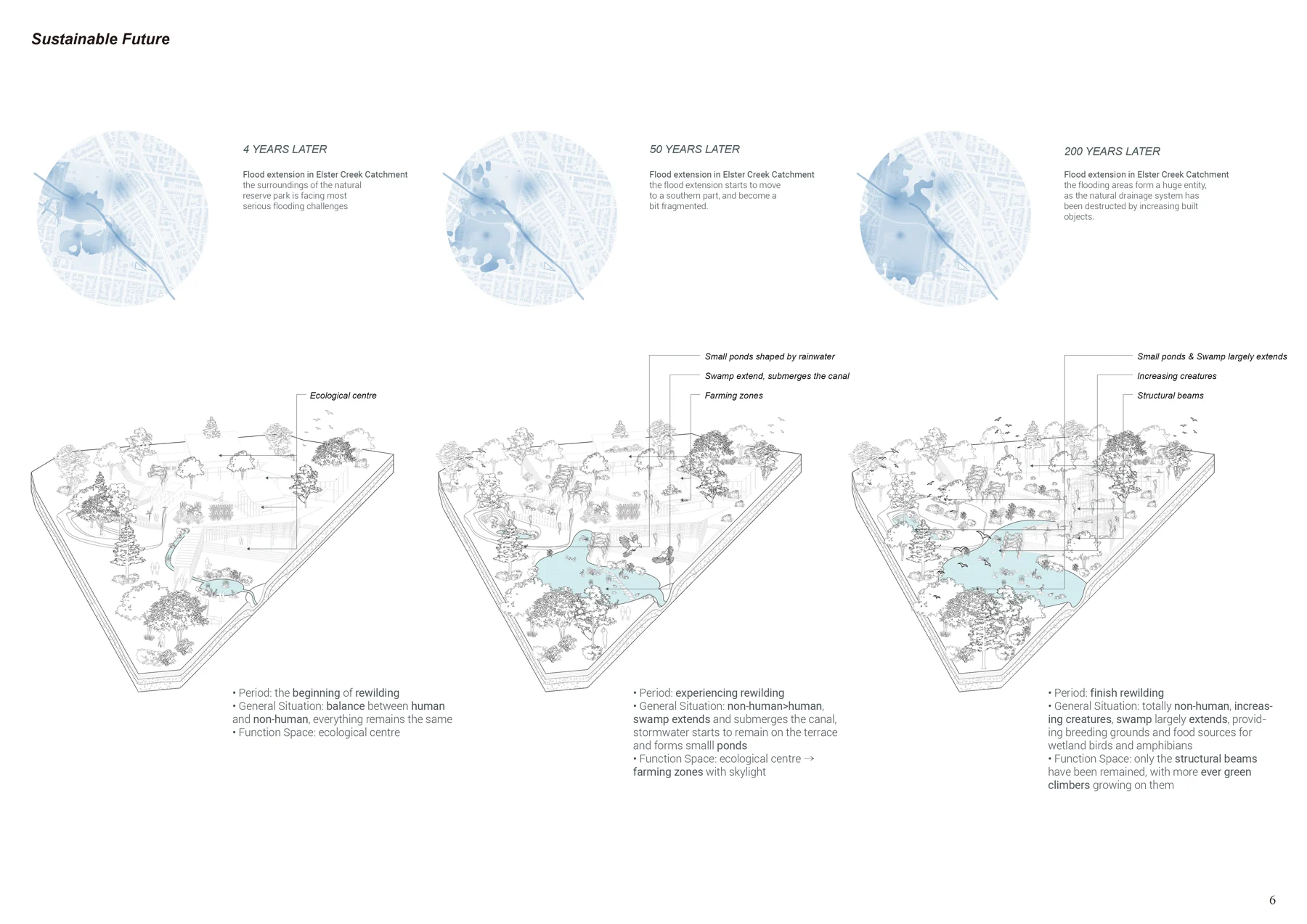 Portfolio sheet 08 — architectural drawings, visualisations and project notes